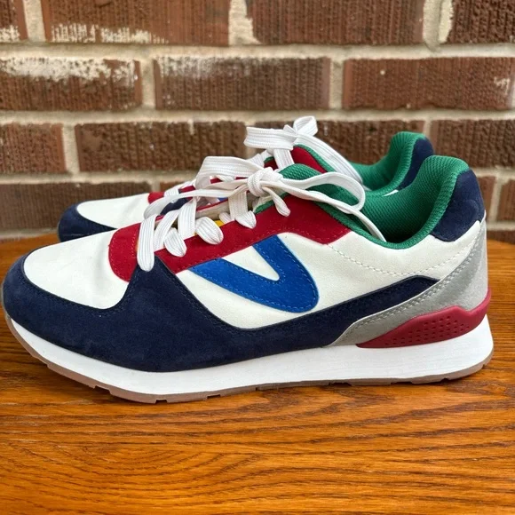 Tremor n Ryan Faux Suede White Blue Red Lace Up Low Casual Sneakers Mens 7 - Picture 5 of 9